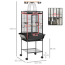PawHut Steel Bird Cage,Large Budgie Cage For Cockatiels And Parakeets
