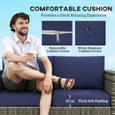 Outsunny Rattan Wicker 2-seat Sofa Loveseat Padded Garden Furniture