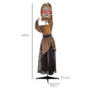 HOMCOM Halloween Doll Animatronic Prop with Light Up Eyes for Party