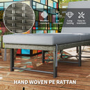 Outsunny Folding Rattan Sun Lounger with Adjustable Back, Cushion, Grey