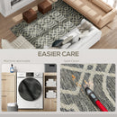 HOMCOM Easy-Cleaning Machine Washable Rug For Patio, Garden, Grey