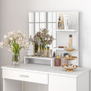 HOMCOM Vanity Table, Makeup Table with Mirror and Storage, White