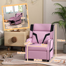 AIYAPLAY 2 In 1 Kids Armchair Recliner, PU Leather, For 3-9 Years Old, Pink