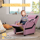 AIYAPLAY 2 In 1 Kids Armchair Recliner, PU Leather, For 3-9 Years Old, Pink