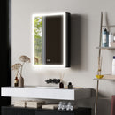 HOMCOM Bathroom Cabinet with Mirror, LED Lights and Demister Pad, Black