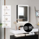 HOMCOM Bathroom Cabinet with Mirror, LED Lights and Demister Pad, Black