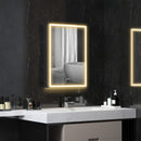 HOMCOM Bathroom Cabinet with Mirror, LED Lights and Demister Pad, Black