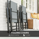 Outsunny 5 PCs Garden Dining Set, Folding Chairs and Metal Top Table