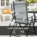 Outsunny 5 PCs Garden Dining Set, Folding Chairs and Metal Top Table