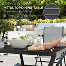 Outsunny 5 PCs Garden Dining Set, Folding Chairs and Metal Top Table