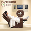 HOMCOM Overstuffed Riser and Reclining Chair with USB Ports, Remote