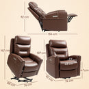 HOMCOM Overstuffed Riser and Reclining Chair with USB Ports, Remote