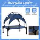 PawHut Cooling Raised Dog Bed w/ Breathable Mesh, Dark Blue