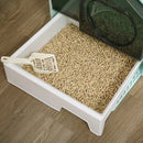 PawHut Hooded Cat Litter Tray w/ Scoop, Drawer Pan Handle Deodorants Light Blue