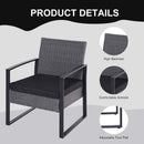 Outsunny Rattan Bistro Set - Grey