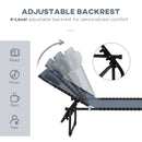 Outsunny Folding Beach Chair Chaise Lounge 4 Adjustable Positions