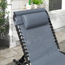 Outsunny Folding Beach Chair Chaise Lounge 4 Adjustable Positions