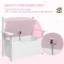 AIYAPLAY 2 in 1 Toy Box for Kids with Safety Lid for Bedroom. Nursery, Pink