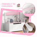 AIYAPLAY 2 in 1 Toy Box for Kids with Safety Lid for Bedroom. Nursery, Pink
