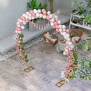 Outsunny 280cm Gold Tone Wedding Arch Round Backdrop Stand for Birthday Party