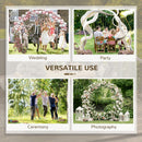 Outsunny 280cm Gold Tone Wedding Arch Round Backdrop Stand for Birthday Party