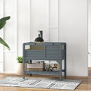PawHut Wooden Tortoise House w/ Run, Shelter, Shelf, Lamp Holder, Grey