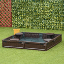 Outsunny Children's  Outdoor Sandbox with  Canopy - Brown