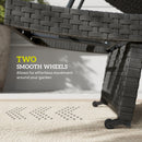 Outsunny PE Rattan Sun Lounger with 4-Level Adjustable Backrest