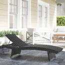 Outsunny PE Rattan Sun Lounger with 4-Level Adjustable Backrest