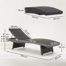 Outsunny PE Rattan Sun Lounger with 4-Level Adjustable Backrest