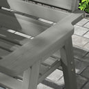 Outsunny Convertable 3-Seater Wood Bench Table Garden w/ Armrests Grey