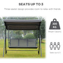 Outsunny Garden Swing 3 Seater-Grey