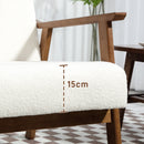 HOMCOM White Boucle Accent Chair Armchair W/ Wide Seat for Living Room Bedroom