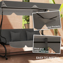 Outsunny Waterproof Garden Swing Canopy Replacement 3 Seater