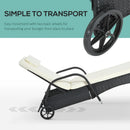 Outsunny Rattan Sun Lounger -  Black