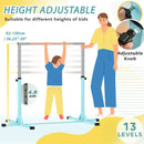 HOMCOM Adjustable Kids Gymnastics Bar Horizontal Training Steel, Light Blue