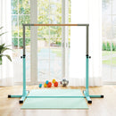 HOMCOM Adjustable Kids Gymnastics Bar Horizontal Training Steel, Light Blue