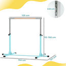 HOMCOM Adjustable Kids Gymnastics Bar Horizontal Training Steel, Light Blue