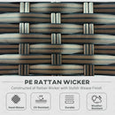 Outsunny 7PC Rattan Garden Furniture Set Coffee Table Buckle Structure, Brown