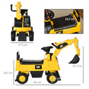 HOMCOM CAT Licensed Kids Ride on Digger-for Ages 1-3 Years