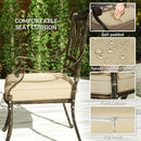 Outsunny 7 Pieces Cast Aluminium Garden Dining Set With Parasol Hole, Bronze