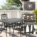 Outsunny 7 Pieces Cast Aluminium Garden Dining Set With Parasol Hole, Bronze