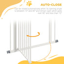 PawHut 74-80cm Adjustable Metal Pet Gate Safety Barrier w/ Auto-Close Door White