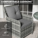 Outsunny Luxury Rattan Garden Dining Set W/ Parasol, Cushions, Mixed Grey
