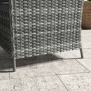 Outsunny Luxury Rattan Garden Dining Set W/ Parasol, Cushions, Mixed Grey