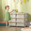 HOMCOM Kids Storage Unit, with Six Drawers - Cream