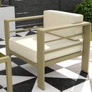 Outsunny 5 PCs Garden Sofa Set w/ Cushions, Aluminium Furniture Sets, Gold