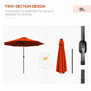 Outsunny 24 LED Solar Powered Parasol Umbrella Garden Tilt Outdoor String Light