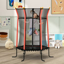 HOMCOM 5.4FT Kids Red Trampoline With Enclosure Indoor Outdoor For 3-10 Years