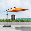 Outsunny 3(m) Banana Parasol Cantilever Umbrella Garden w/ Base Weights